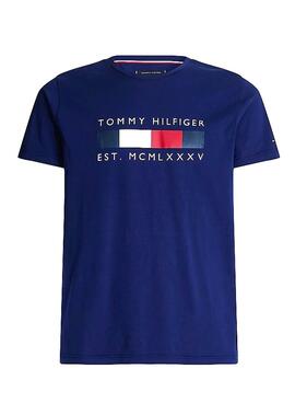 T-Shirt Tommy Hilfiger Logo Box Azul para Homem