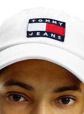 Gorro Tommy Jeans Heritage Branco para Homem