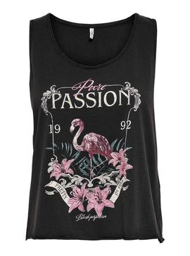 T-Shirt Only Lucy Life Passion Preto para Mulher